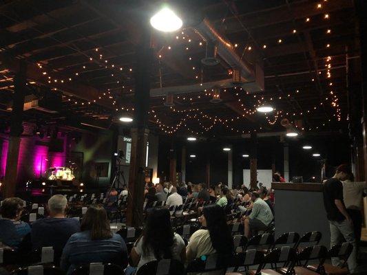 Auditorium / service room / what people would usually call the 'sanctuary'. LOVE the lights.