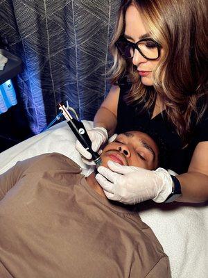 A hydrafacial session