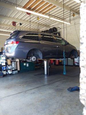 New tires and tire pressure unit.  Look how clean this repair shop is!!!