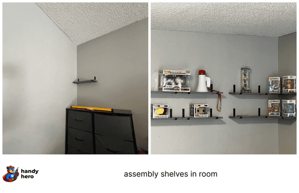 assembly shelves in room