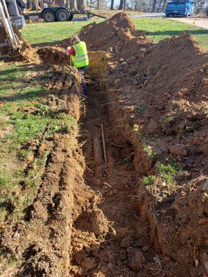 Old failing orangeburg and cast iron pipes getting replaced.