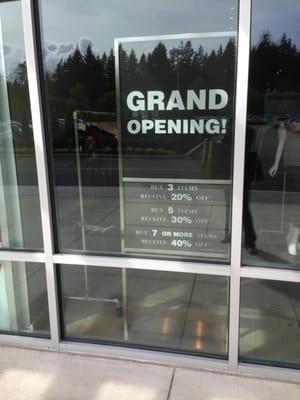 New Store Open - August 30, 2013