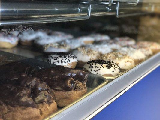 Buttermilk chocolate and sprinkle donuts