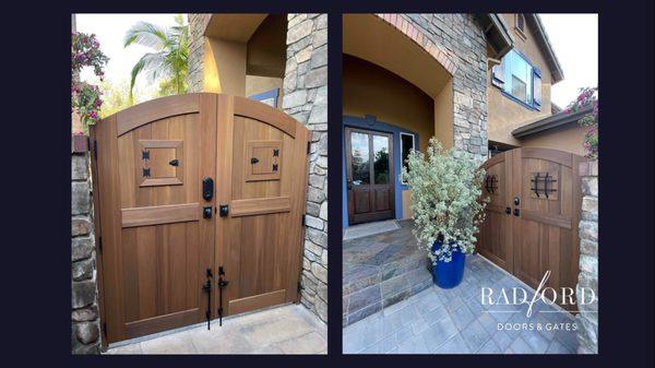 Beautiful Old World Cedar Double Swing Gate in an Speakeasy Design...