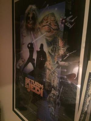 This is my mint  Star Wars Return of the Jedi movie poster. Snagged it off of eBay for a good price. I look at while I cry