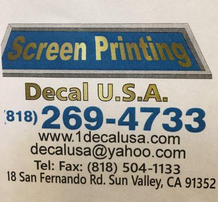 Decal USA Contact Information