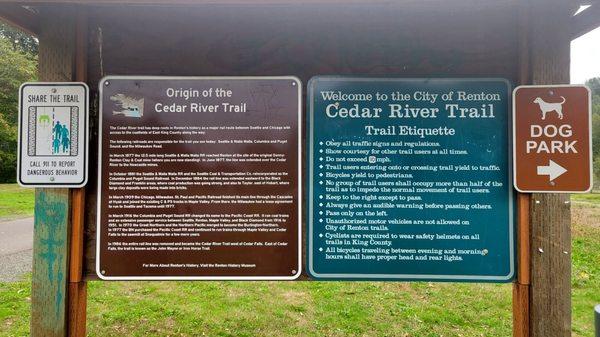 Cedar River Trail signs