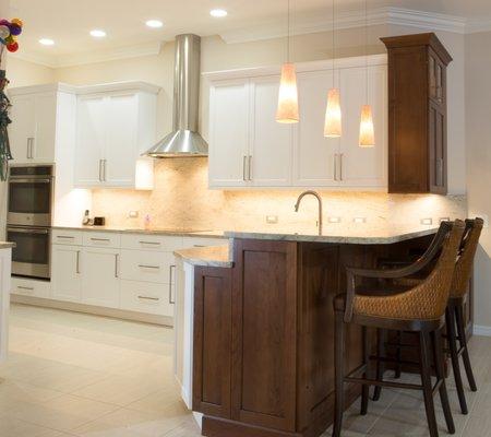 UltraCraft kitchen designed in two colors for this home in northeast Naples