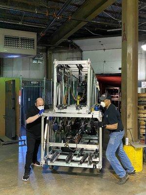 Broadway show Truss return from Europe via Ocean Freight  to our New York storage facility. Pictured owner Jon Nevins and Darryl Chambers!