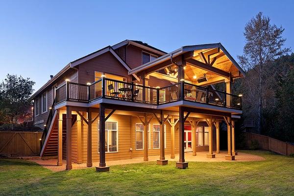 This composite deck and covered structure off the main living area is enjoyable throughout the year.