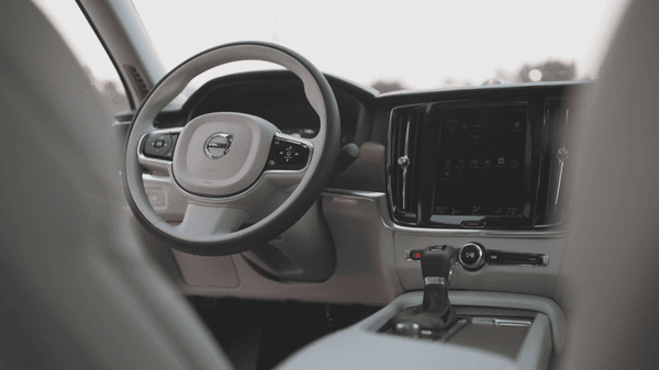 The S90 interior while shooting the showcase video upon arrival of the vehicle