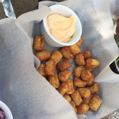 Tater Tots with spicy mayo.