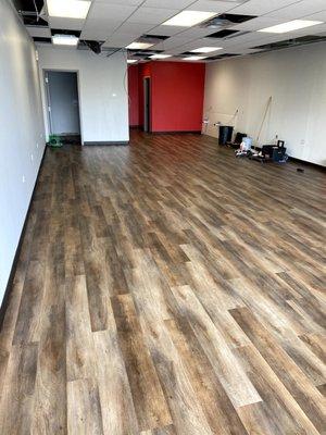 Glue down LVT in a hair salon Buffalo, NY