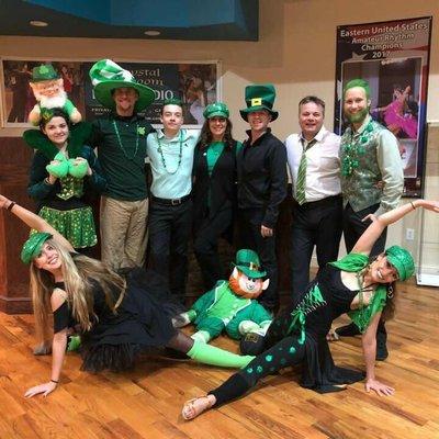 Staff at the 2018 St. Patty's Day Party