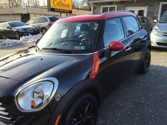 Owner over the moon with the red trim we added to her Mini Countryman. Always fun customizing for our customers!