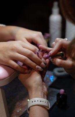 Polishing the nails