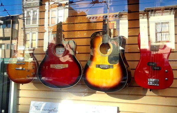 Guitars in Front Window