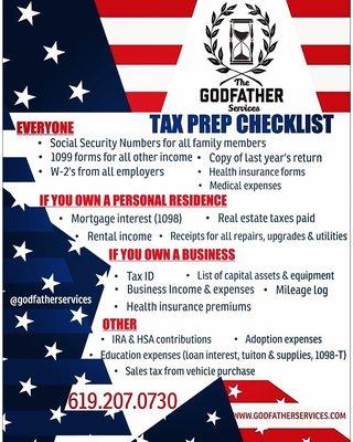 Tax prep checklist