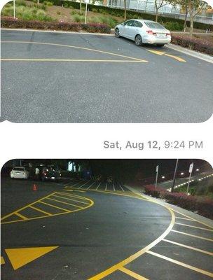 Parking lot striping