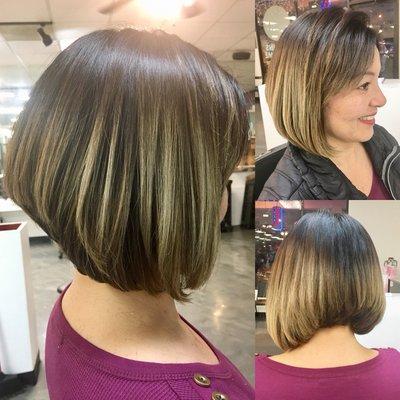 cut and balayage toning to refresh color.