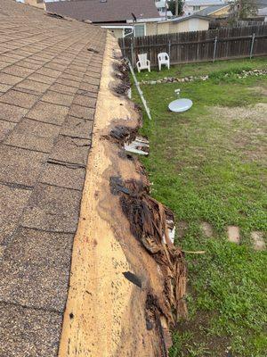 This customer did not have gutters on her house and this is the outcome!